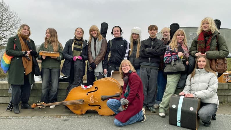 Gruppebillede af efterskolens musikhold